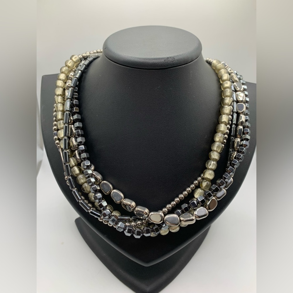 SILPADA 925 sterling silver hematite multi strand necklace